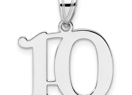 14kw Polished Number 10 Pendant (Style WAPN10)