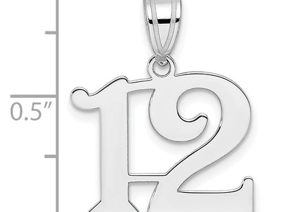 14kw Polished Number 12 Pendant