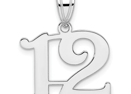 14K white gold number 12 pendant