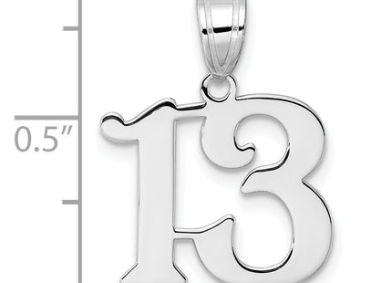 14kw Polished Number 13 Pendant