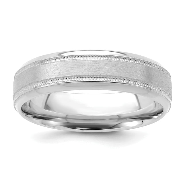 14K white gold wedding band