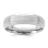 14k White Gold Lightweight Comfort Fit Brushed Satin/Polished Line Edge Wedding Band Size 12