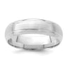14k White Gold Lightweight Comfort Fit Brushed Satin Line Edge Wedding Band Size 10