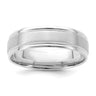 14k White Gold Standard Weight Comfort Fit Brushed Satin/Polished Grooved Edge Wedding Band Size 11