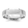 14k White Gold Heavyweight Comfort Fit Brushed Satin with Polished Beveled Edge Wedding Band Size 8