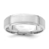 14k White Gold Lightweight Comfort Fit Brushed Satin/Polished Stepped Edge Wedding Band Size 8