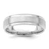 14k White Gold Standard Weight Comfort Fit Brushed Satin Fancy Wedding Band Size 9.5