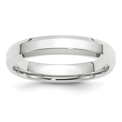14K White Gold Beveled Edge Comfort Fit Wedding Band