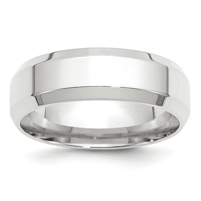14K White Gold Beveled Edge Comfort Fit Wedding Band