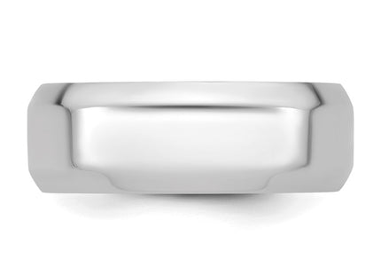 14K white gold wedding band, another view