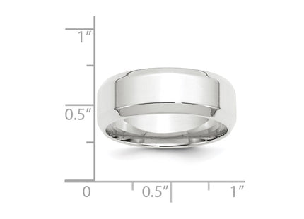 14K white gold wedding band, further view