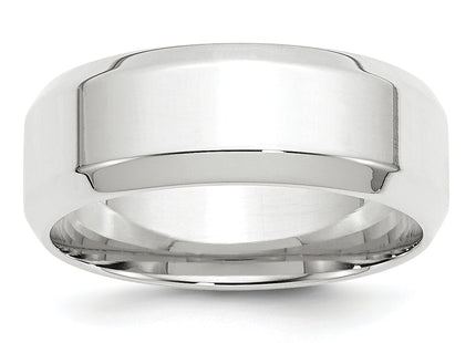 14K white gold wedding band, further view