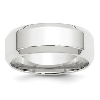 14K White Gold Beveled Edge Comfort Fit Wedding Band