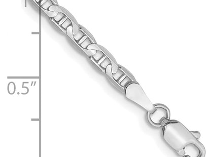 14K white gold anchor link anchor bracelet, alternate view