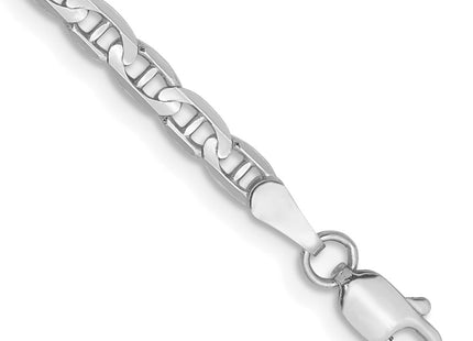 14K white gold anchor link anchor bracelet