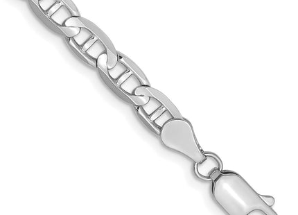 14K white gold anchor link anchor bracelet