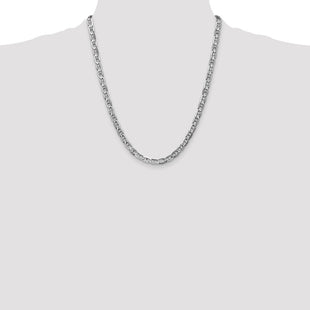 14K White Gold Concave Anchor with Lobster Clasp Chain (Style WCA140-22)