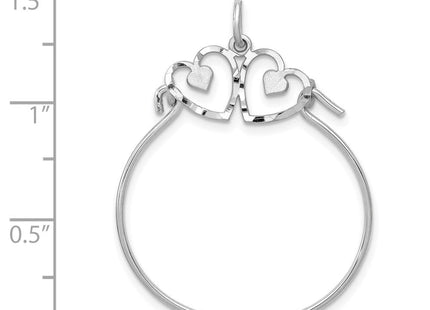 14K white gold charm, another view
