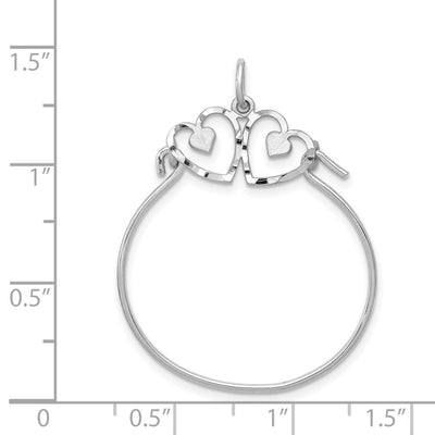 14K White Gold Dolphin Charm, 15 x 13mm