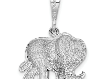 14k White Gold Elephant Charm, 26.20 x 20mm