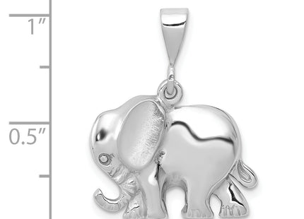 14k White Gold Elephant Charm, 26.20 x 20mm
