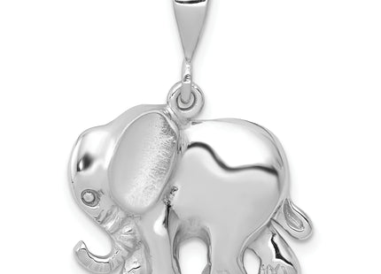 14k White Gold Elephant Charm, 26.20 x 20mm