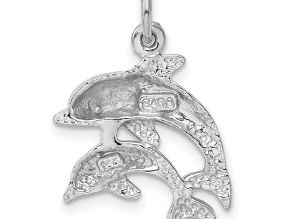 14K white gold charm, another view