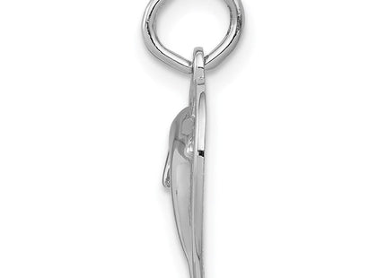 14K white gold elephant charm, alternate view