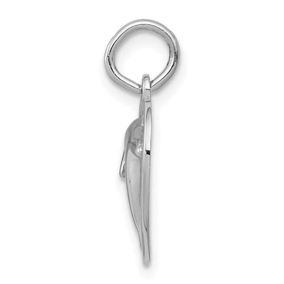 14K White Gold Elephant Charm, 26.20 x 20mm
