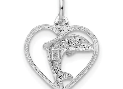 14K white gold elephant charm, another view