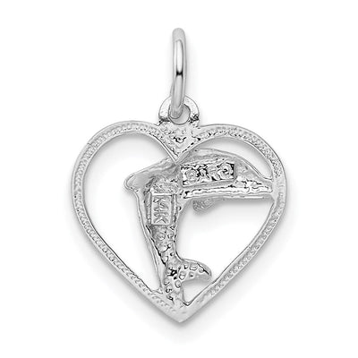 14K White Gold Elephant Charm, 26.20 x 20mm