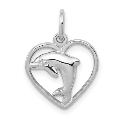 14K White Gold Elephant Charm, 26.20 x 20mm