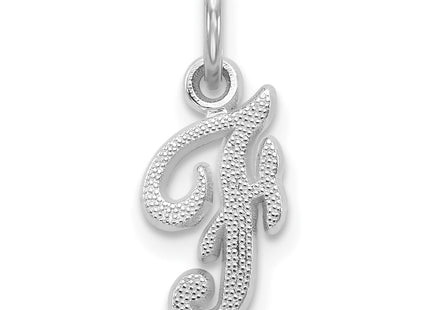 14KW White Gold Casted Script Letter Initial Charm