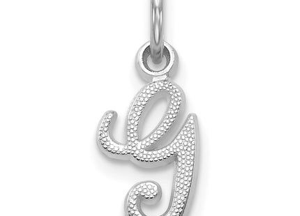 14KW White Gold Casted Script Letter Initial Charm