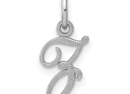 14KW White Gold Casted Script Letter Initial Charm