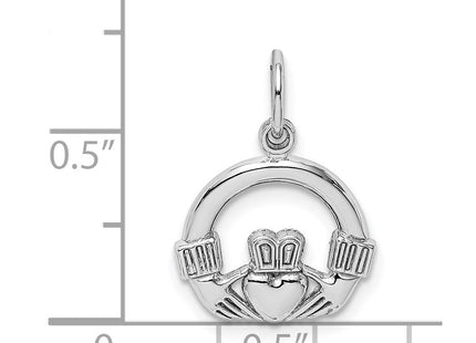 14k White Gold Claddagh Charm (Style WCH15)