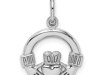 14k White Gold Claddagh Charm (Style WCH15)