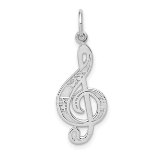 14K White Gold Treble Clef Charm (Style WCH72)