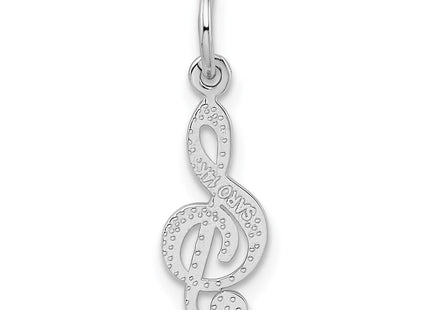 14K white gold charm, another view