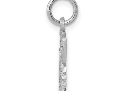 14k White Gold Butterfly Charm, 18 x 17mm