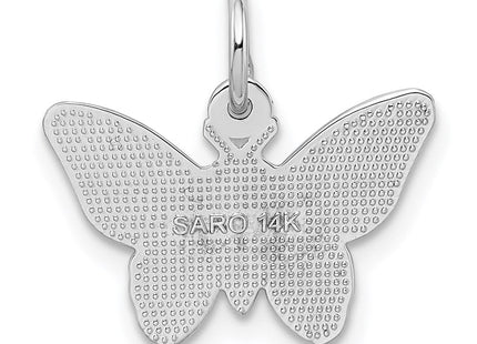 14K white gold butterfly charm, another view