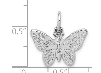 14K white gold butterfly charm, further view