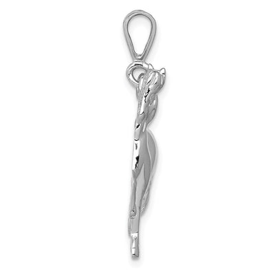 14K White Gold Horse Charm, 33 x 25mm