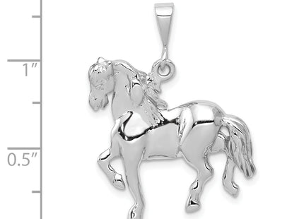 14k White Gold Horse Charm, 33 x 25mm