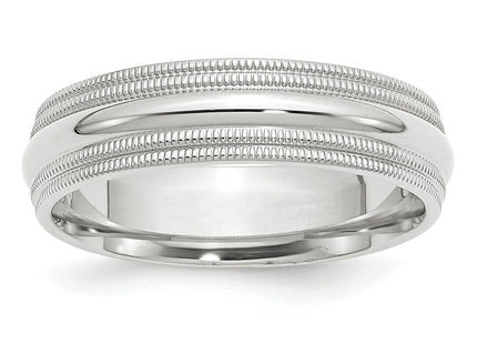 14K white gold wedding band