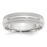 14k White Gold Double Milgrain Comfort Fit Wedding Band Size 4