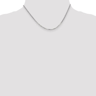 14k White Gold Flat Beveled Curb Chain (Style WFBU060-16)