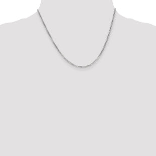 14k White Gold Flat Beveled Curb Chain (Style WFBU060-18)