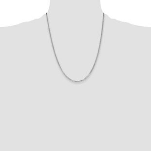 14k White Gold Flat Beveled Curb Chain (Style WFBU060-22)