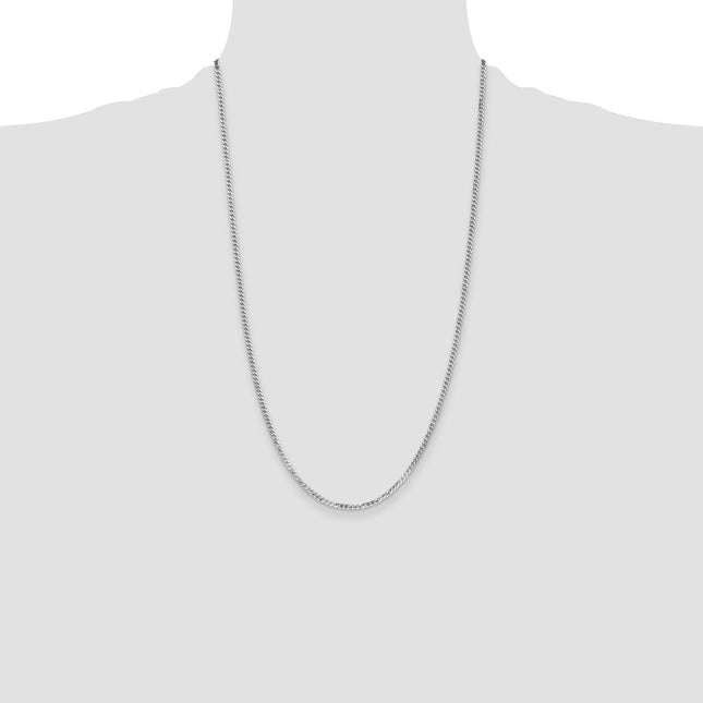 14k White Gold Flat Beveled Curb Chain